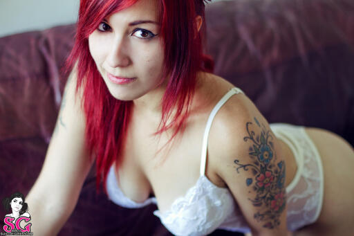 Beautiful red head white lingerie star Suicide White Light Imgpile Wallpaper