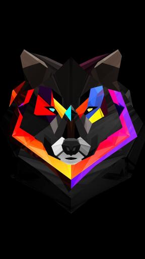 Ultra HD 4K wolf face abstract colorful 92879 2160x3840 Samsung Apple iPhone LG HTC Mobile Wallpaper