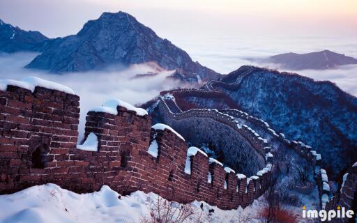 Snow on the Great Wall, Beijing, China