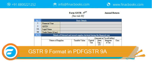 GSTR 9 Format in PDF