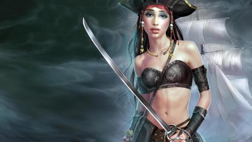 3840x2160 pirate pirate girl woman fantasy 2979 iPhone commercial Ultra HD Desktop computer Wallpape