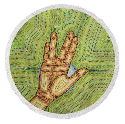 Vulcan Salute - Live Long and Prosper  Round Fringed Towel