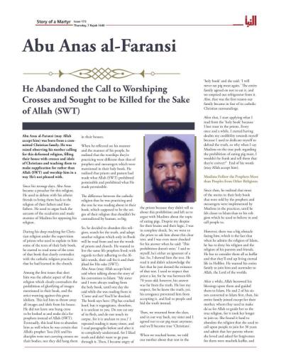 The Story of a Martyr Abu Anas al Faransi