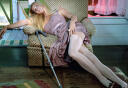 Gwyneth Paltrow 08 (wearing a purple dress, garter belt and white stockings) superunitedkingdom