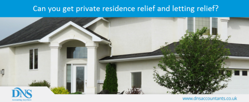 Can you get private residence relief and letting relief