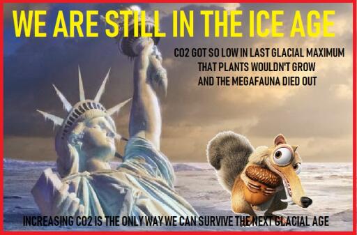 C02 SO LOW IN LAST ICE AGE PLANTS DIED