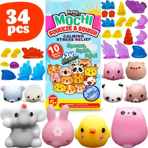 BUNMO Mochi Squishy Toys - Party Favors for Kids