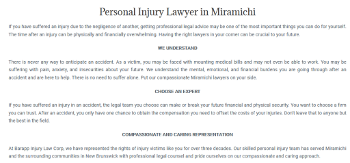 Personal Injury Lawyer Miramichi - Barapp Injury Law Corp (506) 502-6881