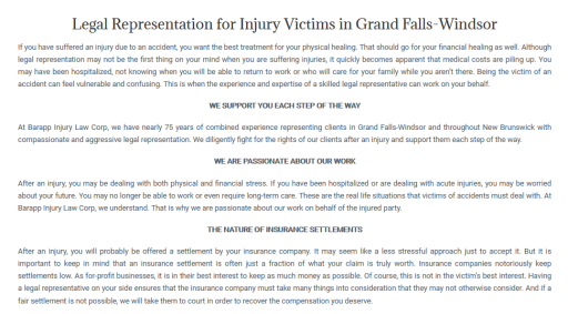 Personal Injury Lawyer Grand Falls-Windsor - Barapp Injury Law Corp (506) 704-2580