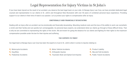 Personal Injury Lawyer St. John's - Barapp Injury Law Corp (709) 800-2860