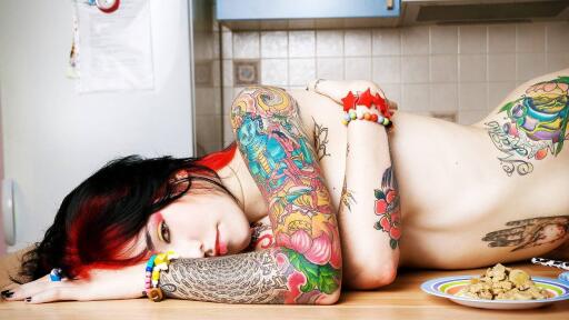 Beautiful Girl with body Tattoo 20 iPhone Computer Wallpaper
