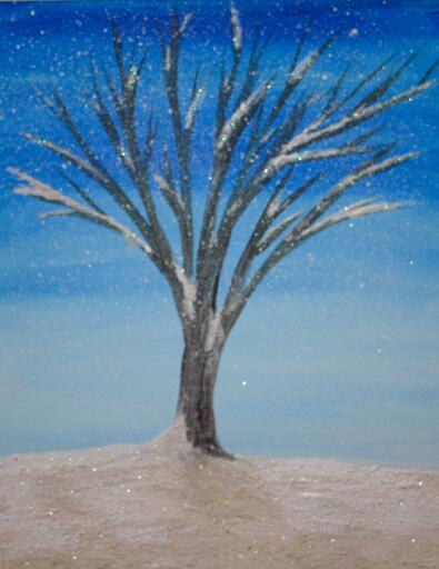 Winter Tree with sand as snow