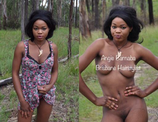 clothed unclothed - Angie Barnaba - African girl nude