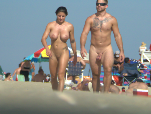 Sexy big tit beach bitch.