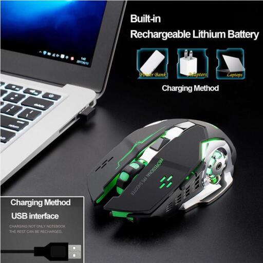 Free Wolf X8 Wireless Charging Game Mouse Silent Luminescent Mechanical Mouse