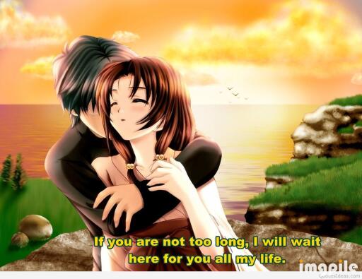 Cartoon anime couple romantic quote 2015