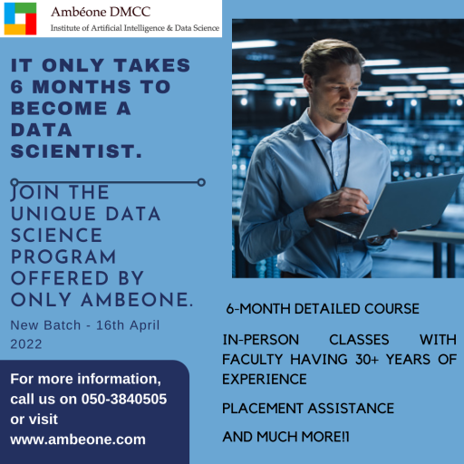 Join the unique data science program offered by only ambeone