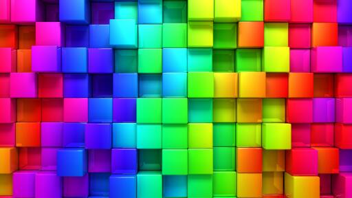 Stunning Ultra HD 4K Background image for Computer blocks rainbow 3d graphics background 76559 3840x