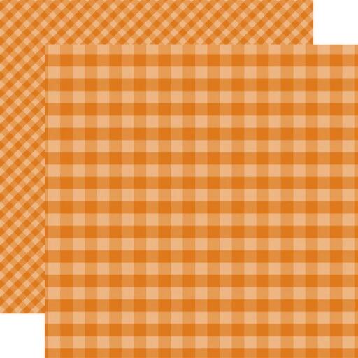 ORANGE GINGHAM 12x12 Double Sided Patterned Paper Echo Park