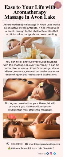 Ease to Your Life with Aromatherapy Massage in Avon Lake- Lotus Yoga And Health Spa