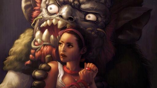3840x2160 friendship between monster and girl woman fantasy monster 2586 iPhone commercial Ultra HD 