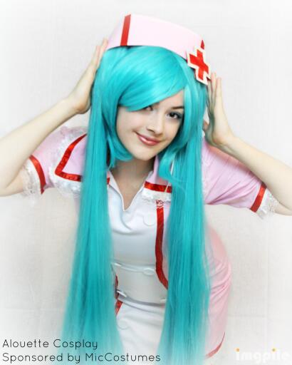 Absolute nurse cosplay bent smiling pink white