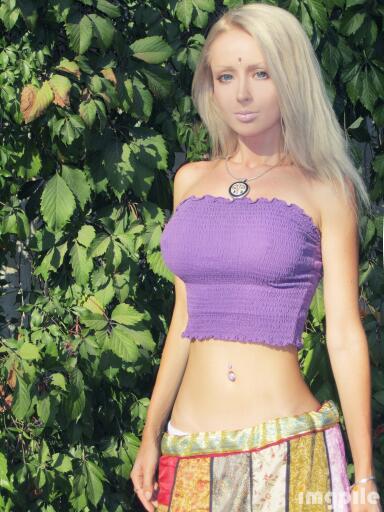 Valeria Lukyanova real life doll purple top beautiful