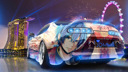Toyota Supra JDM Tuning 3D Anime Boy Aerography City Car 2015 Photoshop Multicolors 4K Wallpapers de