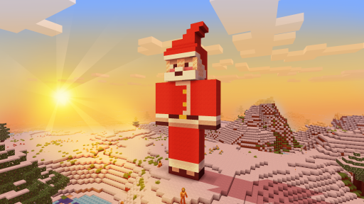 Adorable Santa Claus in RealmCraft Free Minecraft Style Game