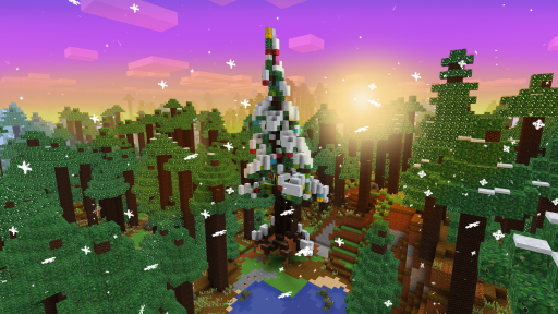 Winter Holiday Event, Christmas Tree in Realmcraft Free Minecraft Style Game
