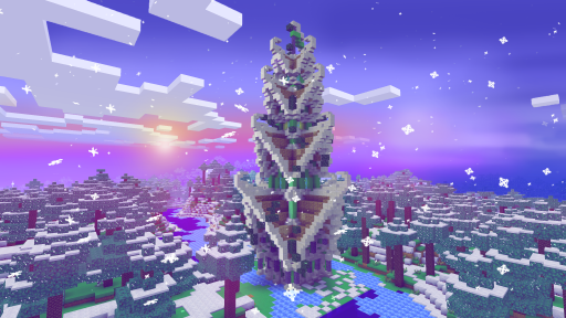 Colorful Christmas Tree in the Middle of Forest - RealmCraft Free Minecraft Clone