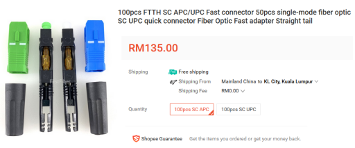 SC APC Fast Connector 100pcs