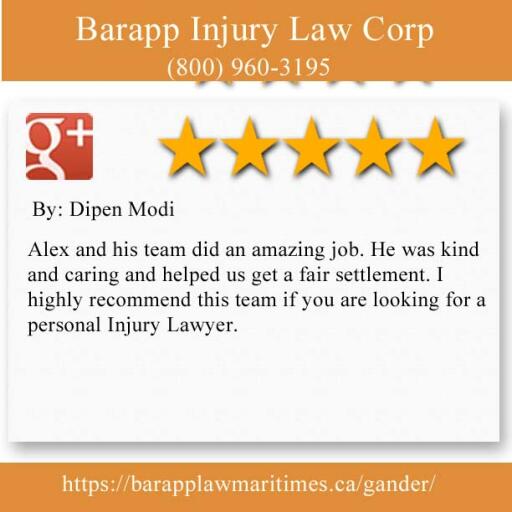 Auto Collision Lawyers Gander - Barapp Injury Law Corp Review
