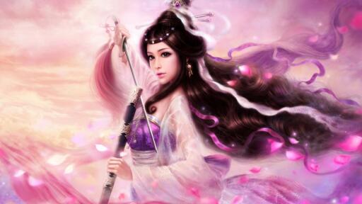 Samurai princess sword purple fantasy girl ultra 3840x2160 hd wallpaper 1564910 iPhone Commercial Ul