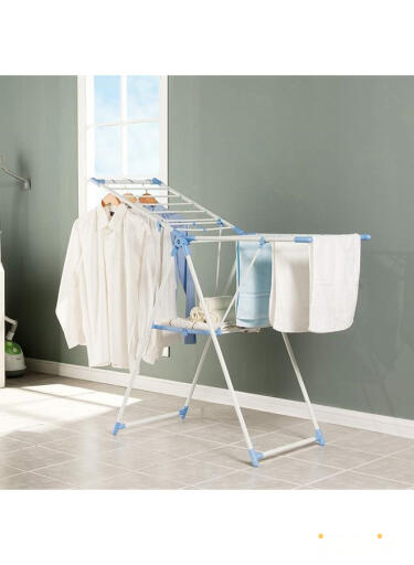 We Happy 3 Layers Large Clothes Hanger with Wheels, Easy to Assemble Clothes Dryer Rack Laundry Stan