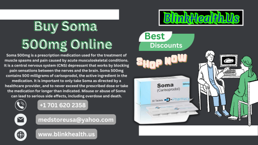 Order Soma 500mg Online at Lowest Price with Free Delivery