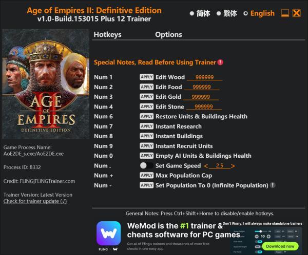 Age of Empires II: Definitive Edition Trainer