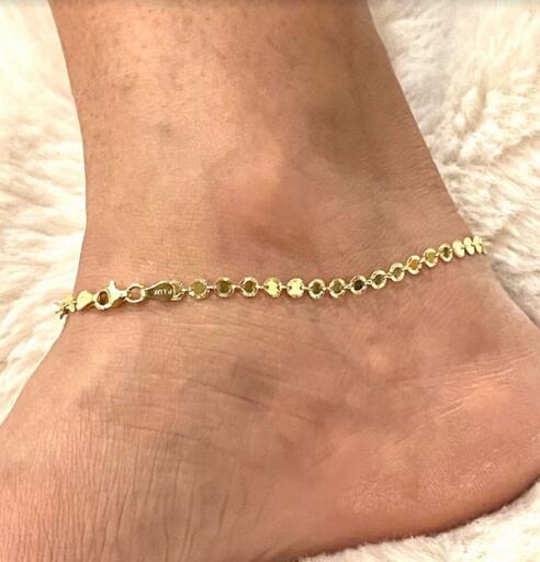 Gold Sunburst Anklet Bracelet - Shimmering Gold Anklet - Women Anklet Bracelet - 925 Silver Gold pla
