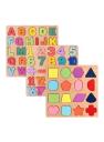 We Happy 27 Pieces Wooden Alphabet A to Z Puzzle Board with Colorful Pictures Childrens Early Learni