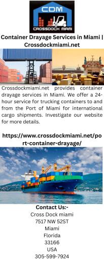 Container Drayage Services in Miami Crossdockmiami.net