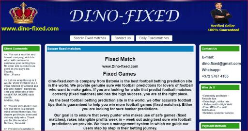 Soccer fixed matches