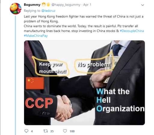 Screenshot 2020 04 15 Ted Cruz on Twitter Not China The Chinese communist govt has murdered over 60 