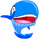 cute whale waving hello smiley emoticon