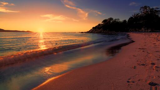 sea sunset beach sunlight long exposure 4k ku