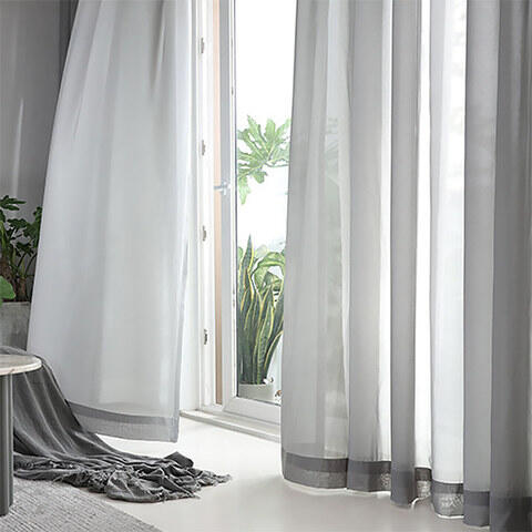 Sheer Curtain Soft Breeze Grey Voile Curtain
