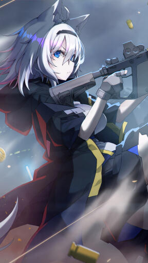 anime girl rifle arknights grani uhdpaper.com 4K mobile 6.545