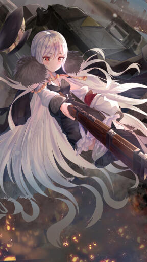 anime girls frontline kar98k rifle uhdpaper.com 4K mobile 6.1086