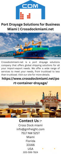 Port Drayage Solutions for Business Miami | Crossdockmiami.net