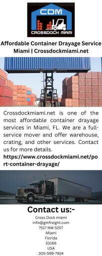Affordable Container Drayage Service Miami | Crossdockmiami.net