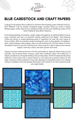 BLUE CARDSTOCK AND CRAFT PAPERS INFOGRAPHY